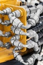 Pipes and the hydraulic system of the tractor or excavator Royalty Free Stock Photo