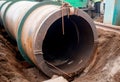 Pipes installing concrete tunnel road. Generate Ai Royalty Free Stock Photo