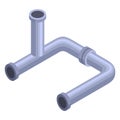 Pipes isometric. Pipe tube for water. Plumbing construction pipeline with serviceable element. 3d industrial water