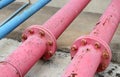 Pipes joints and rusty water plumbing steel industrial Royalty Free Stock Photo