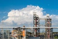 Pipes and machinery in a oil refinery Royalty Free Stock Photo