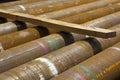 Pipes for natural gas drilling Royalty Free Stock Photo