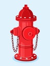 Isometric Red Fire Hydrant Vector Illustration