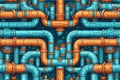 Pipes Seamless Pattern. AI