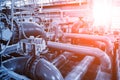 Pipes and sewage pumps inside modern industrial wastewater treatment plant Royalty Free Stock Photo