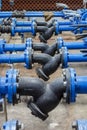Pipes valve connection blue Royalty Free Stock Photo