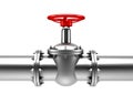 Pipes valve connection - isolated Royalty Free Stock Photo