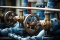 Pipes And Valves Controlling Water Royalty Free Stock Photo