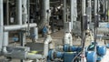 Pipes and valves in large industrial facilities, petrochemical plant