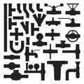 Pipes vector icons silhouette .