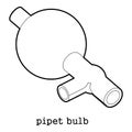 Pipet bulb icon outline