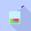 Pipette beaker icon, flat style Royalty Free Stock Photo
