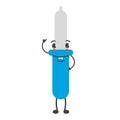 Pipette character vector isolated. Happy medical mascot