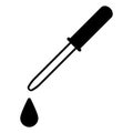 Pipette with a drop of liquid, dosing, vector concept dripping, dosing with drops