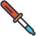 Pipette dropper laboratory equipment vector icon. Lab objects. Royalty Free Stock Photo