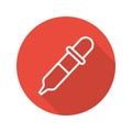 Pipette flat linear long shadow icon