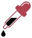 Pipette icon. Black liquid in dropping tool