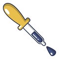 Pipette icon, cartoon style