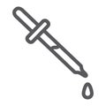 Pipette line icon, instrument and laboratory, dropper sign, vector graphics, a linear pattern on a white background.