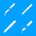 Pipette medical dropper icons set, simple style