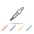 Pipette multi color style icon. Simple thin line, outline vector of sciense icons for ui and ux, website or mobile application Royalty Free Stock Photo