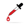 Pipette with red cross Royalty Free Stock Photo