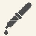 Pipette solid icon. Medicine dropper with drop glyph style pictogram on white background. Eyedropper for mobile concept Royalty Free Stock Photo