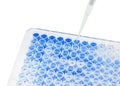 Pipette test sample on plate Royalty Free Stock Photo