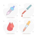 Pipette vector flat illustration, blood drop Royalty Free Stock Photo