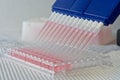 Pipetting experiment Royalty Free Stock Photo