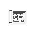 Piping Layout line icon