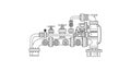 Piping System Schematic with Valves and Control Panels Royalty Free Stock Photo