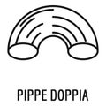 Pippe doppia icon, outline style