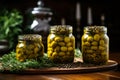 Piquant Set pickled capers. Generate Ai