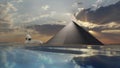 Pyramid and Sphinx of Giza in the Great Flood