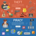 Piracy and Theft Banners Royalty Free Stock Photo