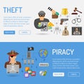 Piracy and Theft Banners Royalty Free Stock Photo