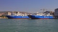 APOLLON AND POSIDON SHIPS - PIRAEUS, GREECE Royalty Free Stock Photo