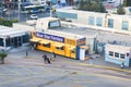 Tickets office Blue Star Ferries in biggest Greek seaport in Piraeus, Greece