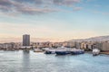 Port of Piraeus, Greece in the evening