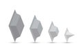 Four pieces of different shades of gray from a pyramid in a row Royalty Free Stock Photo