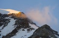 Piramide Vincent peak at sunset, Monte Rosa, Alps, Italy Royalty Free Stock Photo