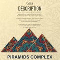 Piramids complex floral pattern background