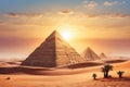 Piramids and desert in Giza, Egypt Royalty Free Stock Photo