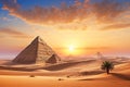 Piramids and desert in Giza, Egypt Royalty Free Stock Photo