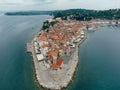 Piran Cape Madona Point, Aerial View, Slovenia Royalty Free Stock Photo