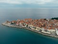 Piran Cape Madona Point, Aerial View, Slovenia Royalty Free Stock Photo