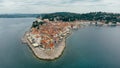 Piran Cape Madona Point, Aerial View, Slovenia Royalty Free Stock Photo