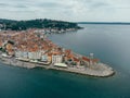 Piran Cape Madona Point, Aerial View, Slovenia Royalty Free Stock Photo