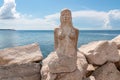 Piran - Close up view of Mermaid statue at promenade of coastal town Piran